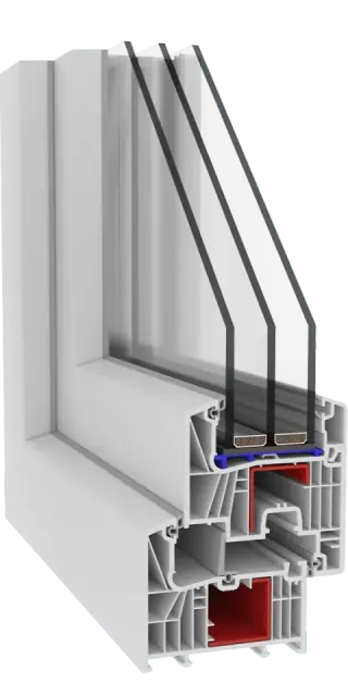 Adopen 888 Serisi PVC pencere profil kesiti
