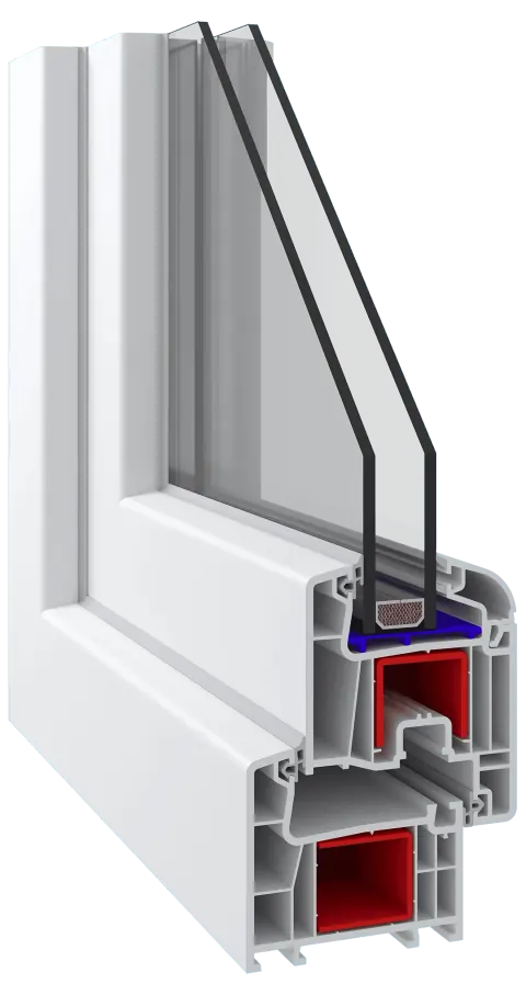 Adopen Atlantik 752 750 PVC pencere profil kesiti