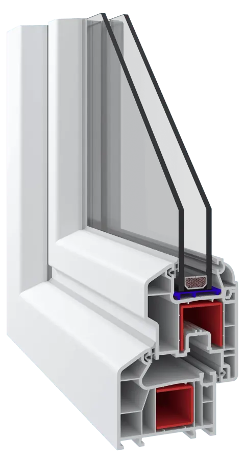 Adopen Atlantik 760 PVC pencere profil kesiti